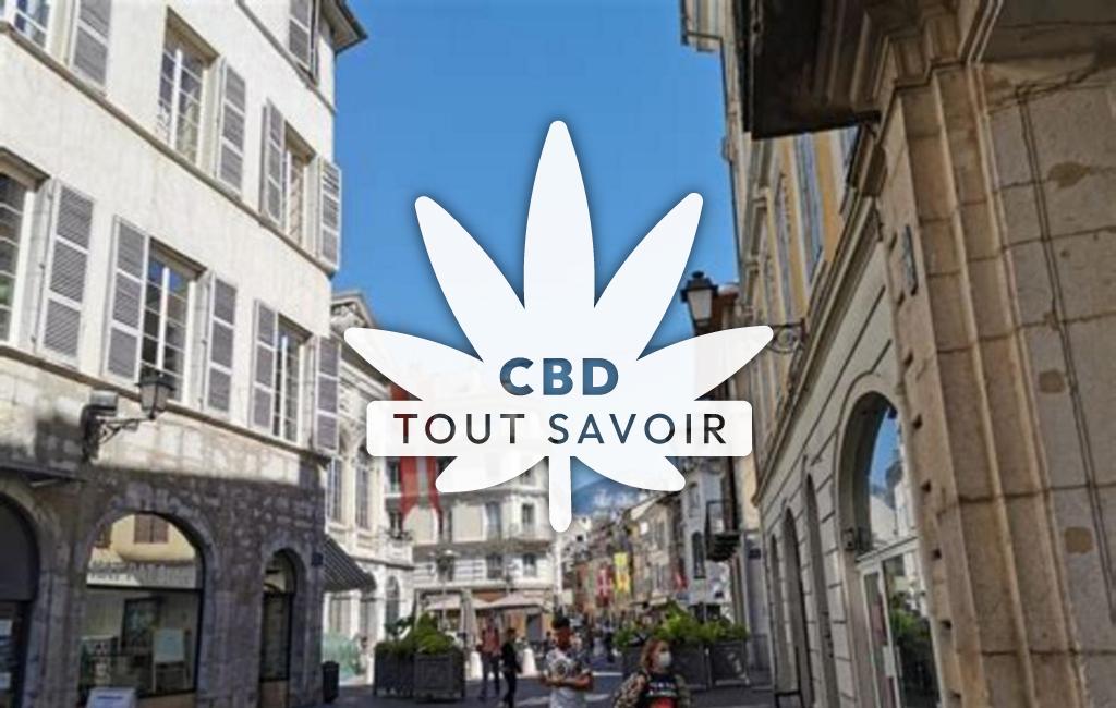 Village à Chamberia avec feuille Cannabis CBD