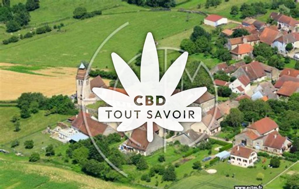 Village à Frasne-les-Meulieres avec feuille Cannabis CBD
