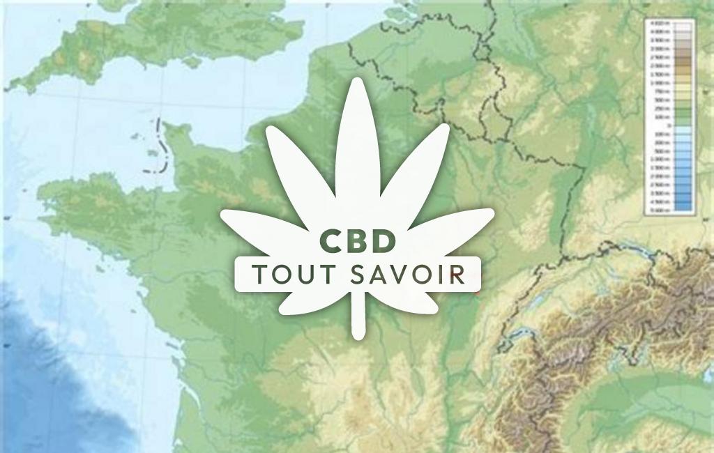 Village à Menotey avec feuille Cannabis CBD