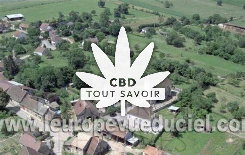 Village à Mutigney avec feuille Cannabis CBD