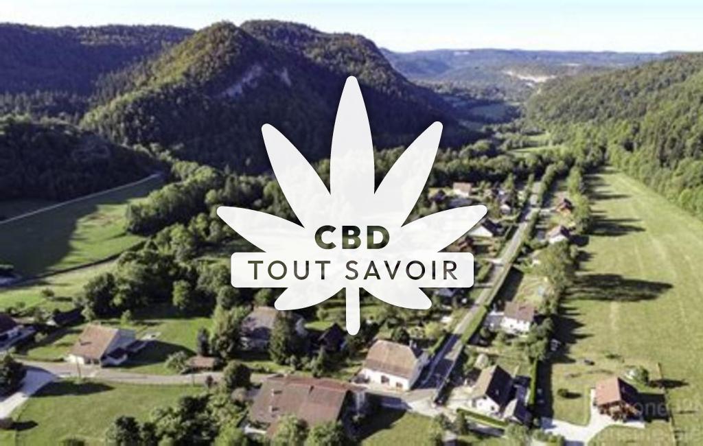Village à Bourg-de-Sirod avec feuille Cannabis CBD