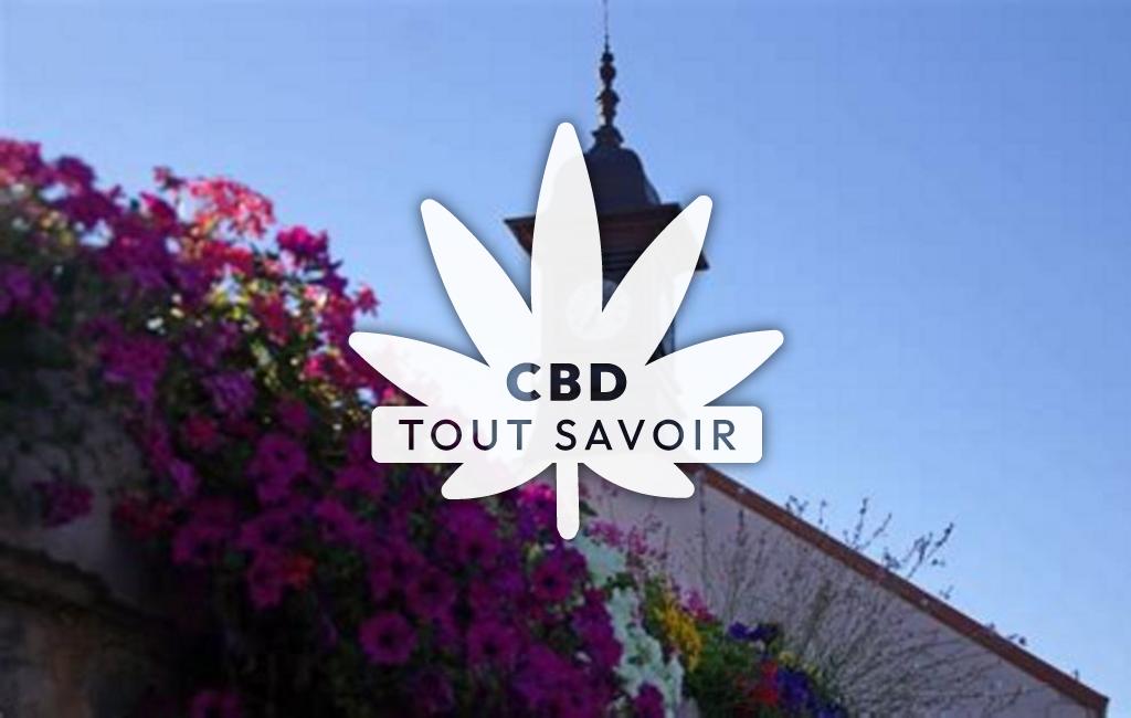 Village à Cize avec feuille Cannabis CBD