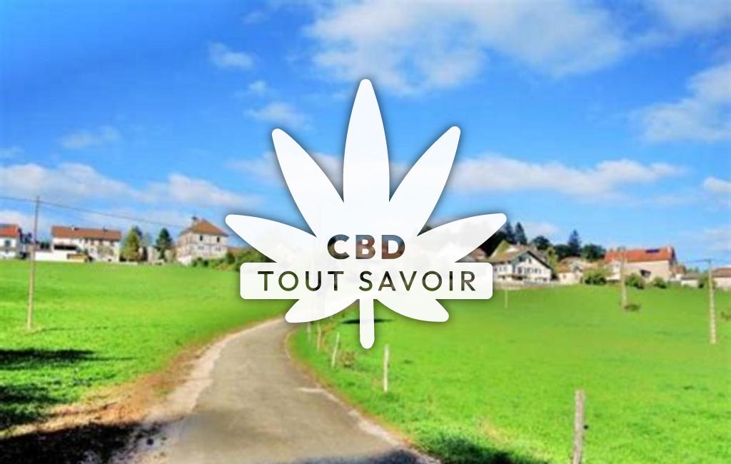 Village à Crotenay avec feuille Cannabis CBD