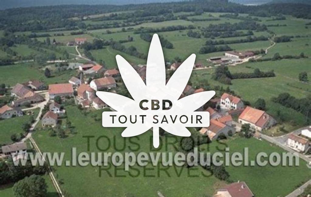 Village à Mont-sur-Monnet avec feuille Cannabis CBD