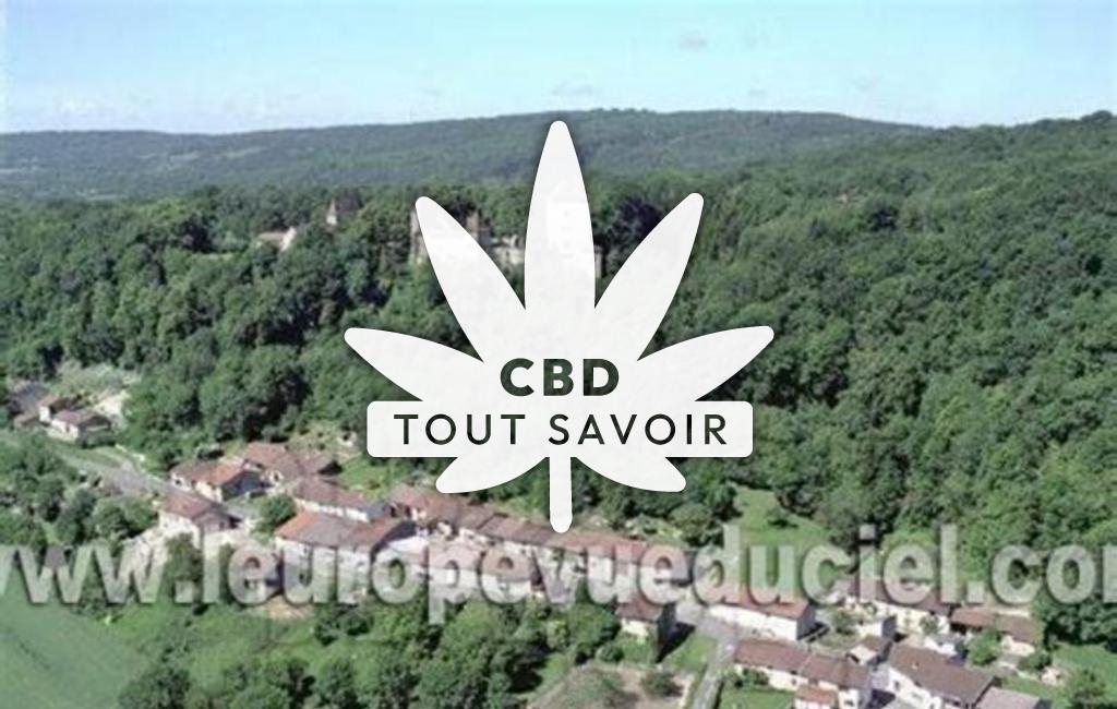 Village à Andelot-Morval avec feuille Cannabis CBD