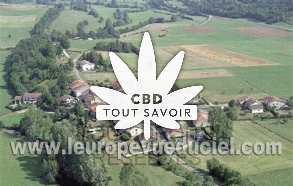 Village à Broissia avec feuille Cannabis CBD