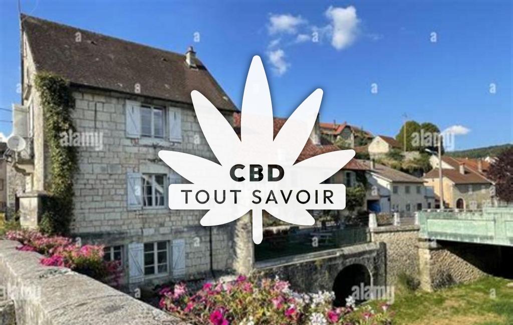 Village à Port-Lesney avec feuille Cannabis CBD