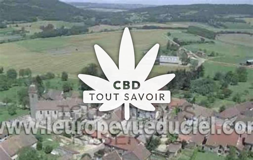 Village à Gendrey avec feuille Cannabis CBD
