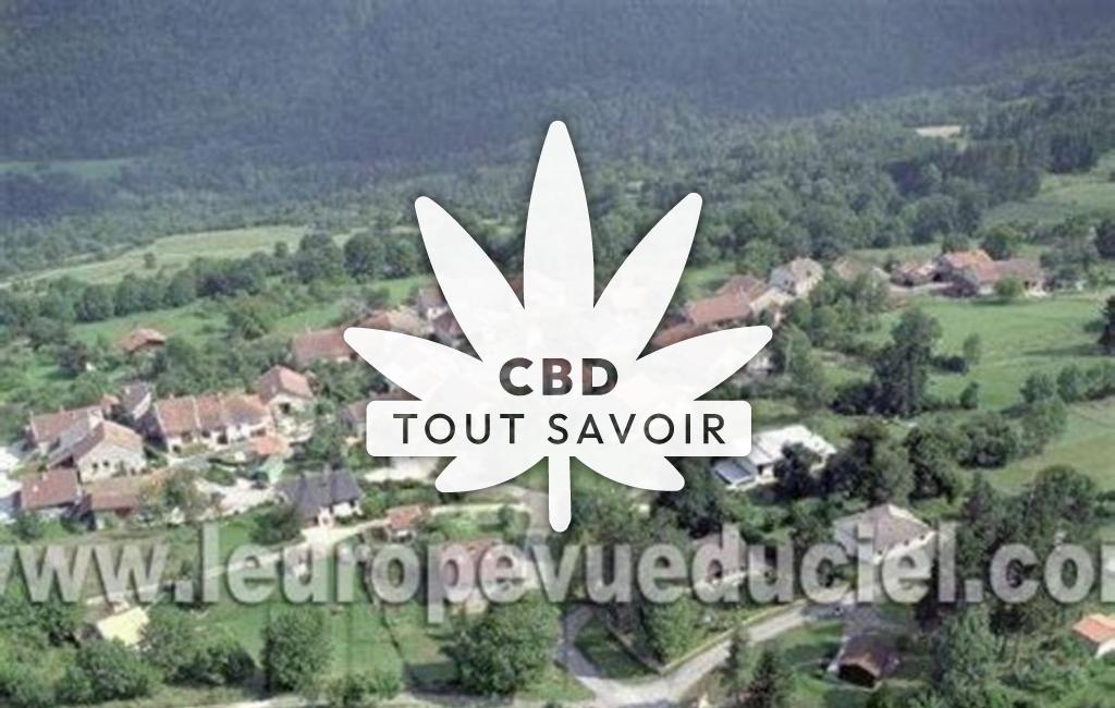 Village à Rogna avec feuille Cannabis CBD
