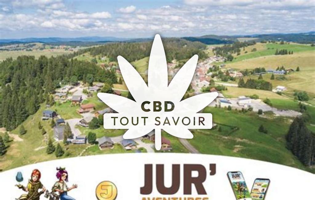 Village à La-Pesse avec feuille Cannabis CBD