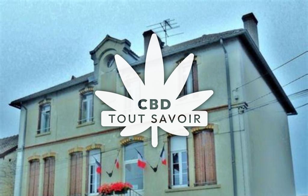 Village à Condamine avec feuille Cannabis CBD