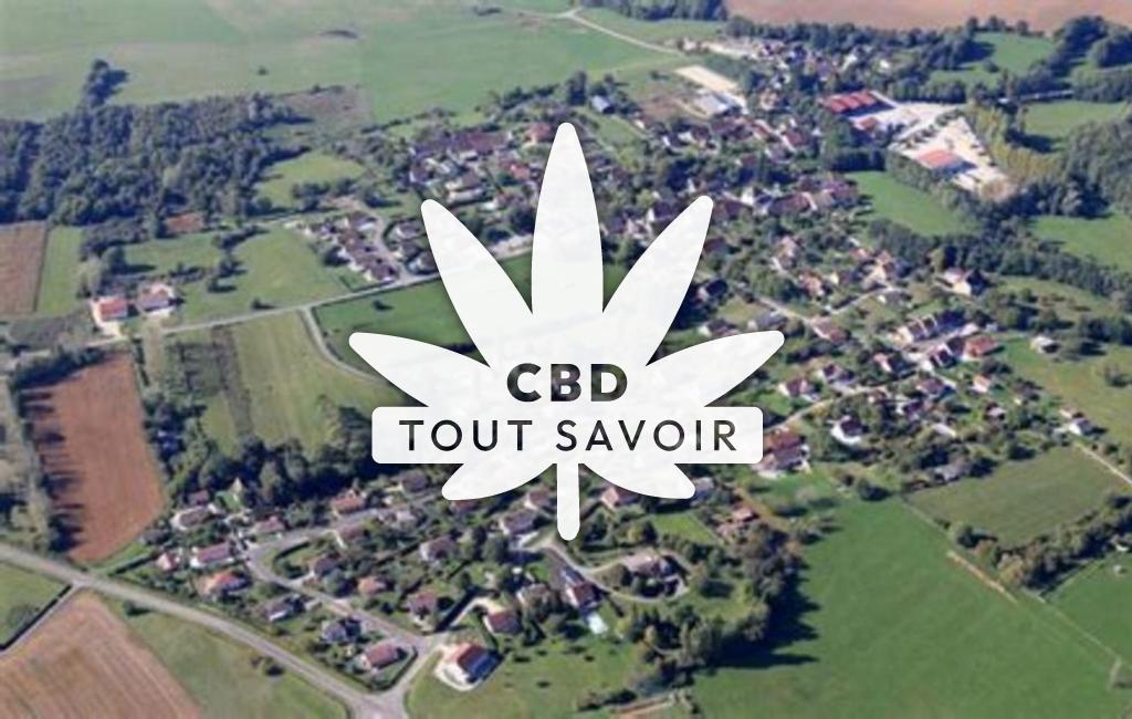 Village à Frebuans avec feuille Cannabis CBD