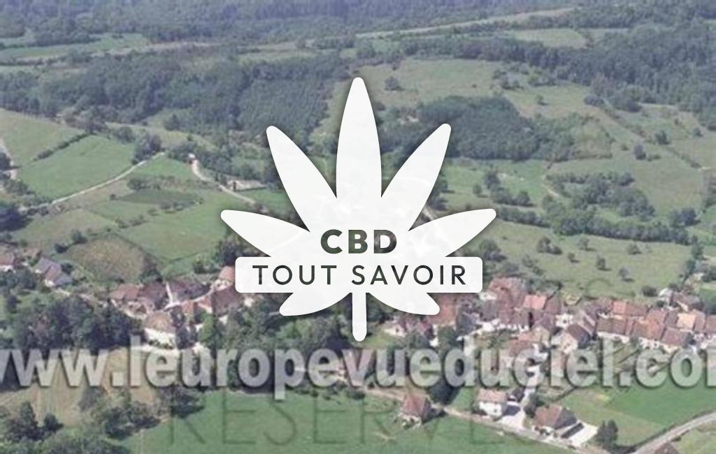 Village à Moiron avec feuille Cannabis CBD
