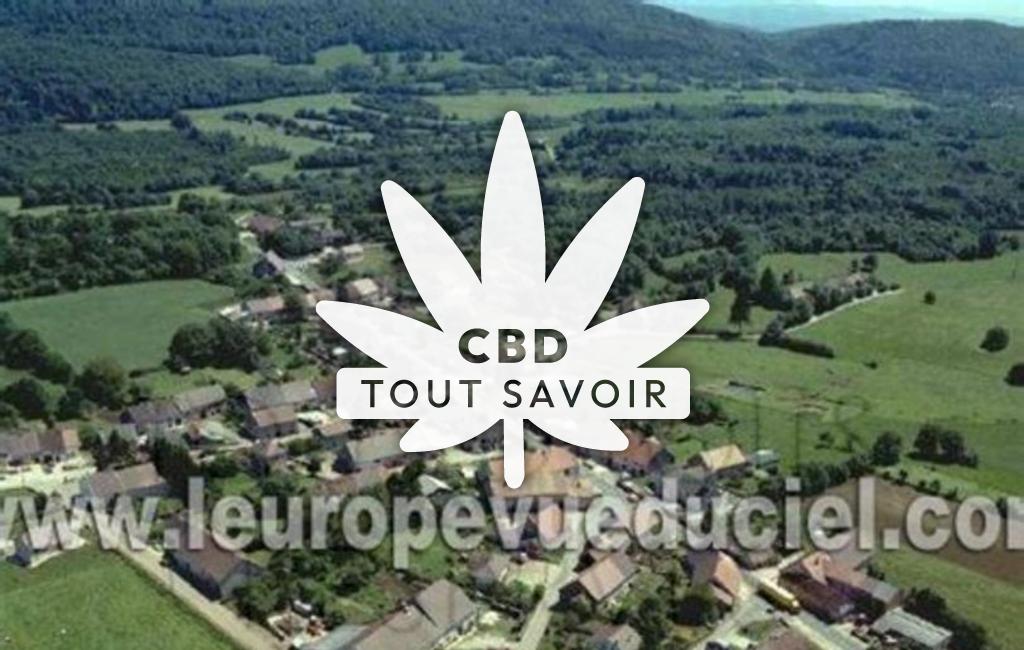 Village à Nogna avec feuille Cannabis CBD