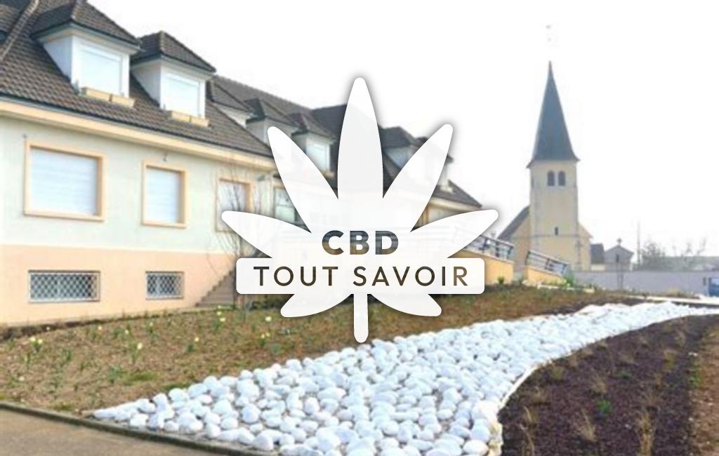Village à Abergement-le-Grand avec feuille Cannabis CBD