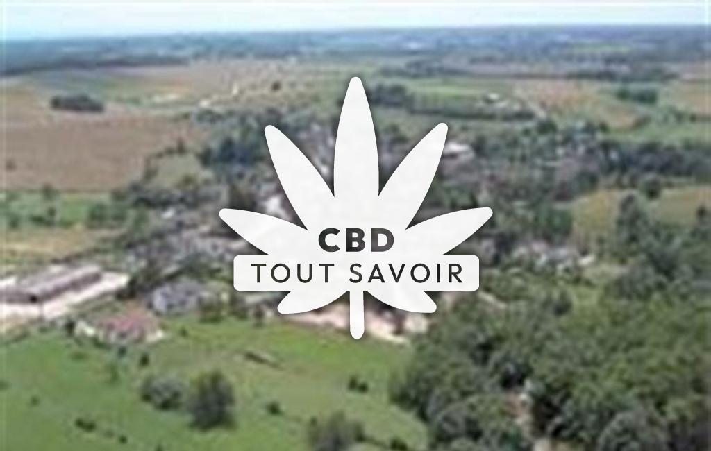 Village à Amange avec feuille Cannabis CBD