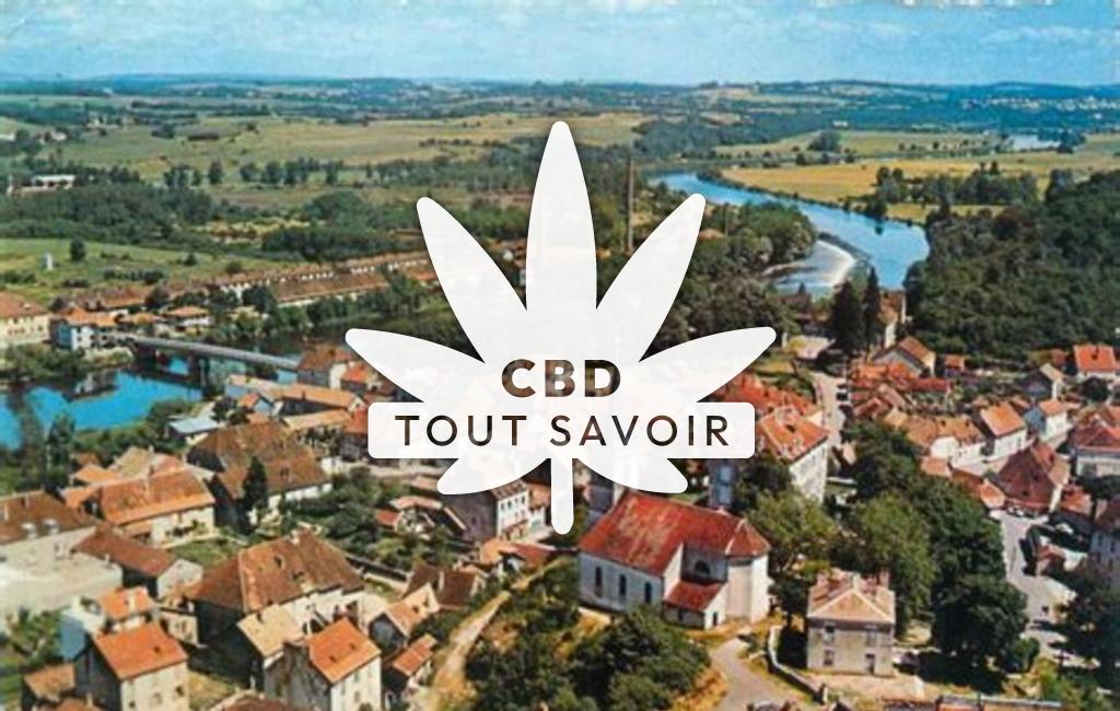 Village à Fraisans avec feuille Cannabis CBD