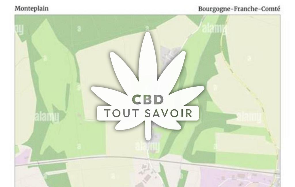 Village à Monteplain avec feuille Cannabis CBD