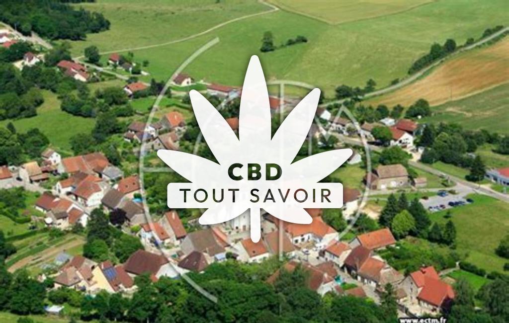 Village à Serre-les-Moulieres avec feuille Cannabis CBD