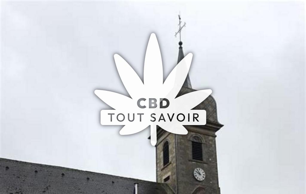 Village à Barretaine avec feuille Cannabis CBD