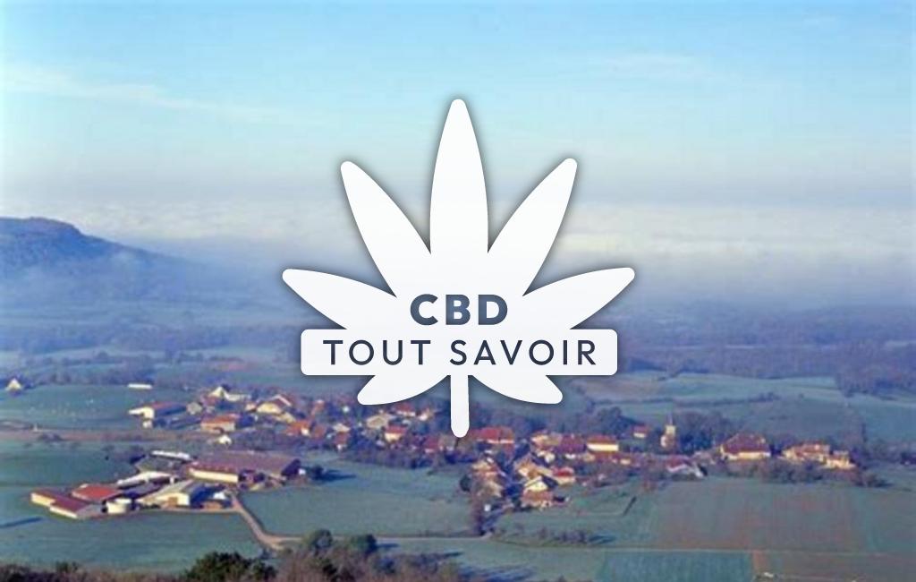 Village à Miery avec feuille Cannabis CBD