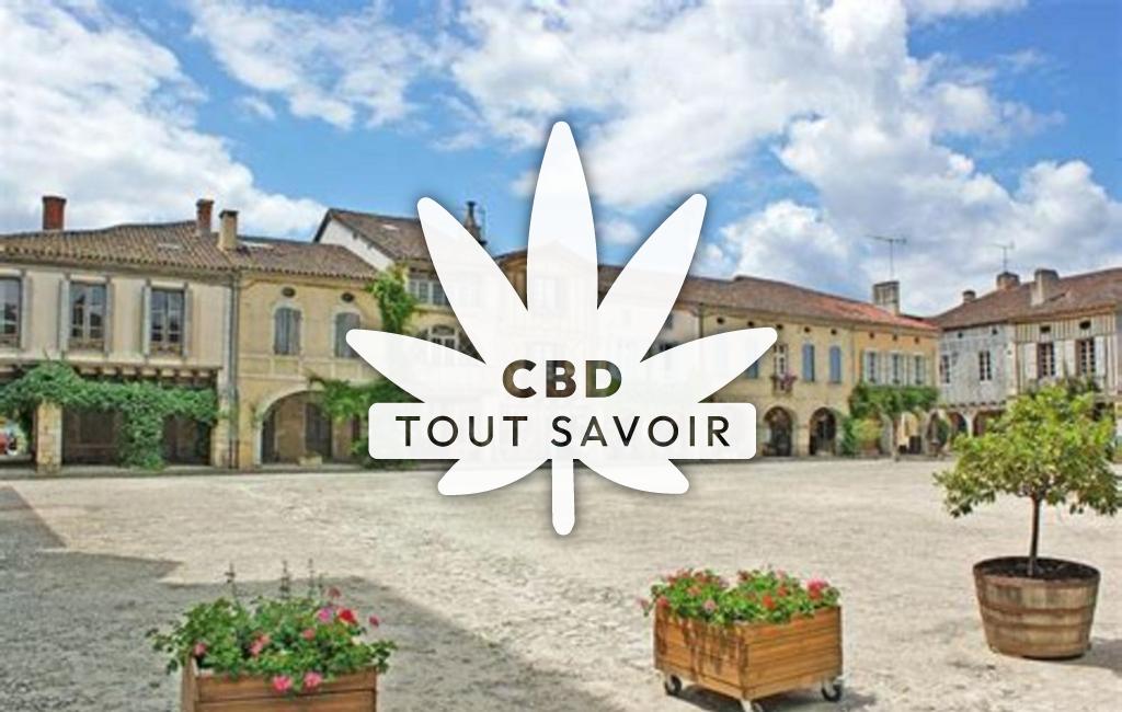 Village à Campagne avec feuille Cannabis CBD