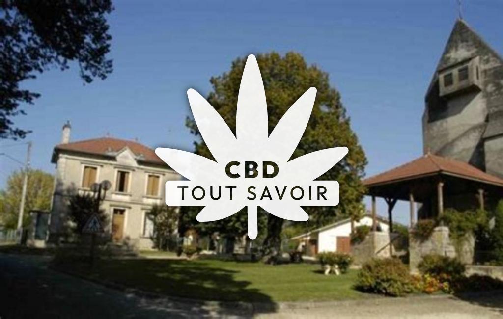 Village à Ousse-Suzan avec feuille Cannabis CBD