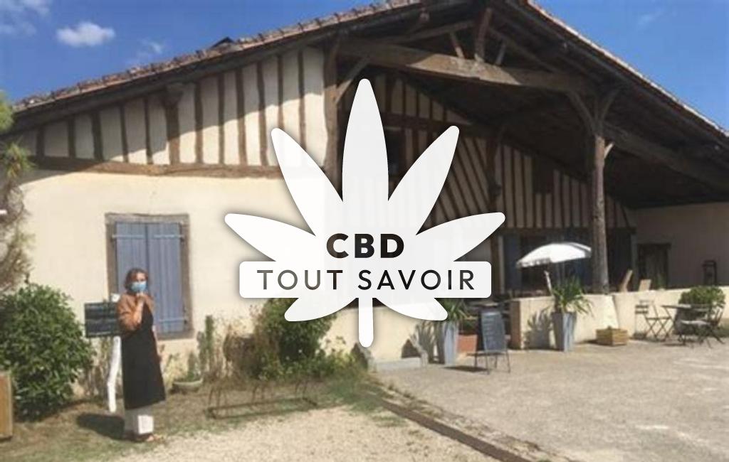 Village à Retjons avec feuille Cannabis CBD