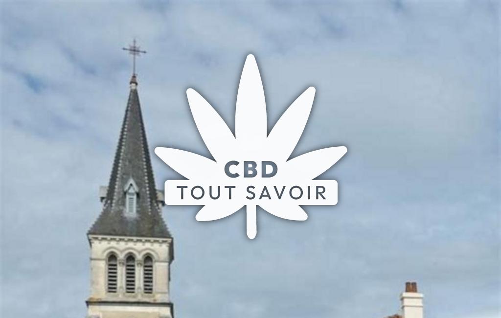 Village à Saint-Gor avec feuille Cannabis CBD