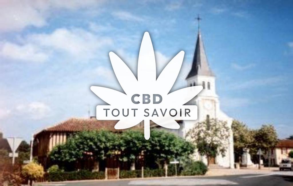 Village à Azur avec feuille Cannabis CBD