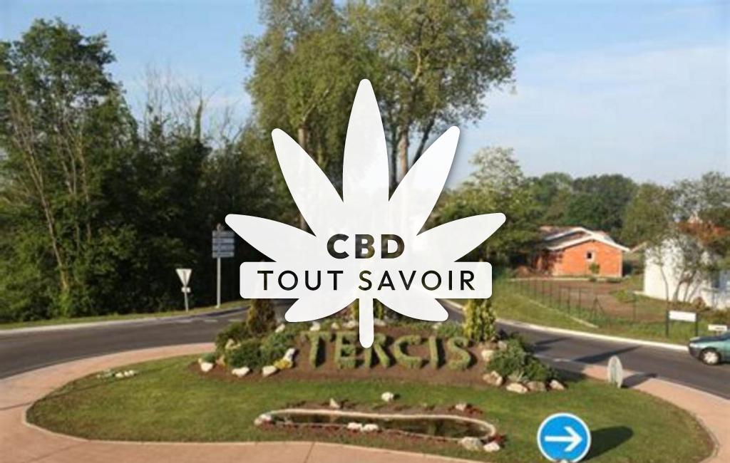 Village à Tercis-les-Bains avec feuille Cannabis CBD
