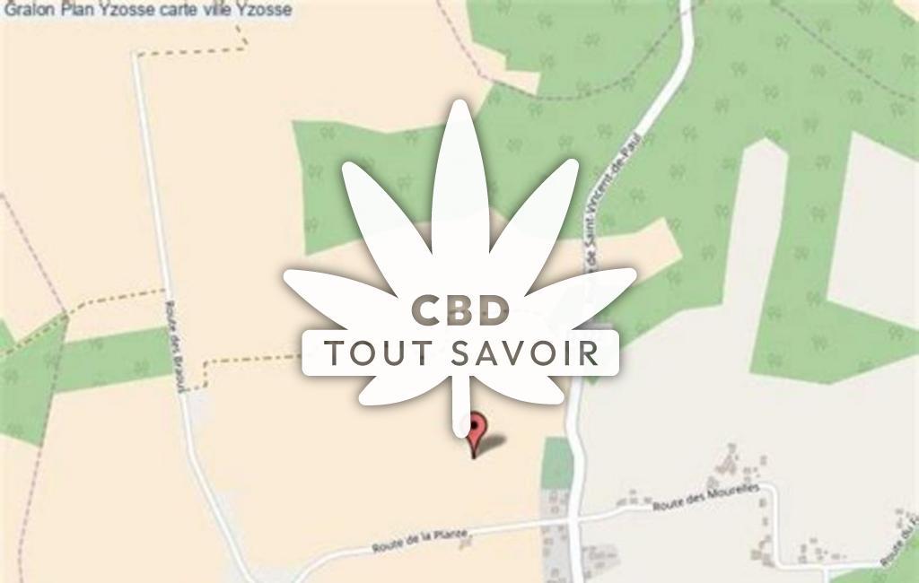 Village à Yzosse avec feuille Cannabis CBD