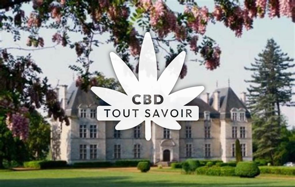 Village à Perquie avec feuille Cannabis CBD