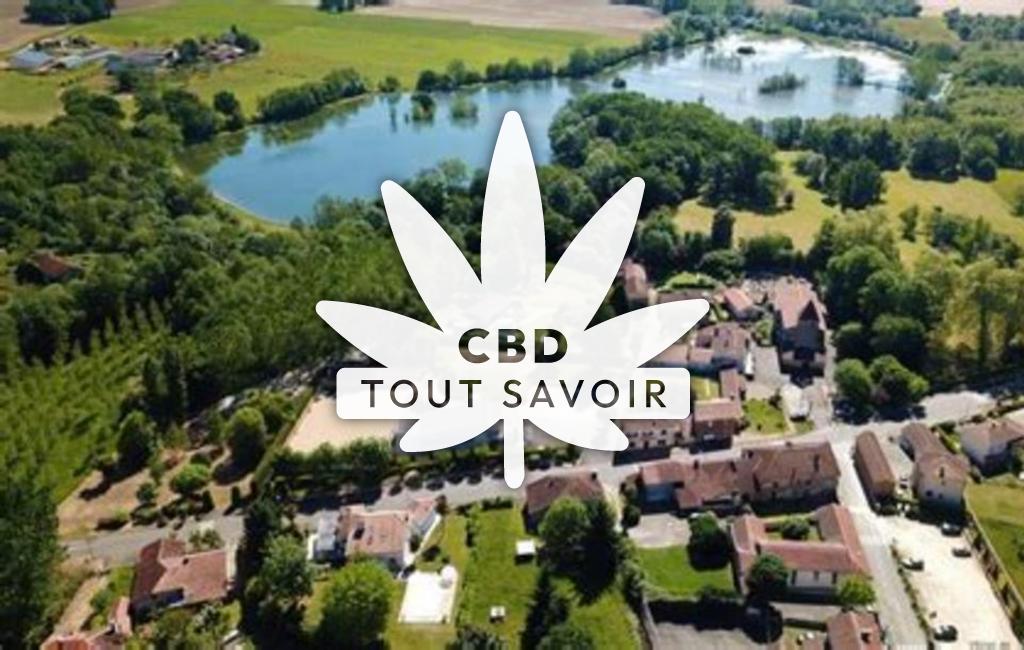 Village à Saint-Gein avec feuille Cannabis CBD