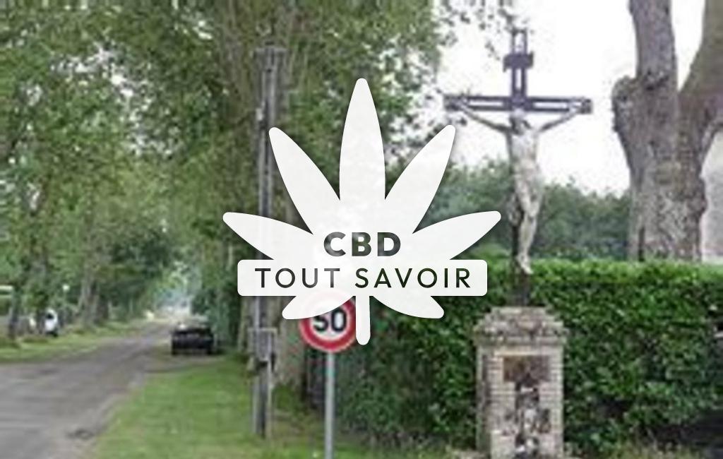 Village à Commensacq avec feuille Cannabis CBD