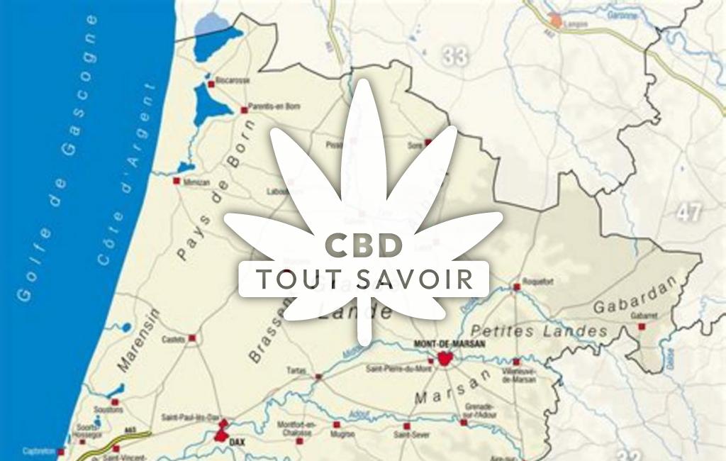 Village à Escource avec feuille Cannabis CBD