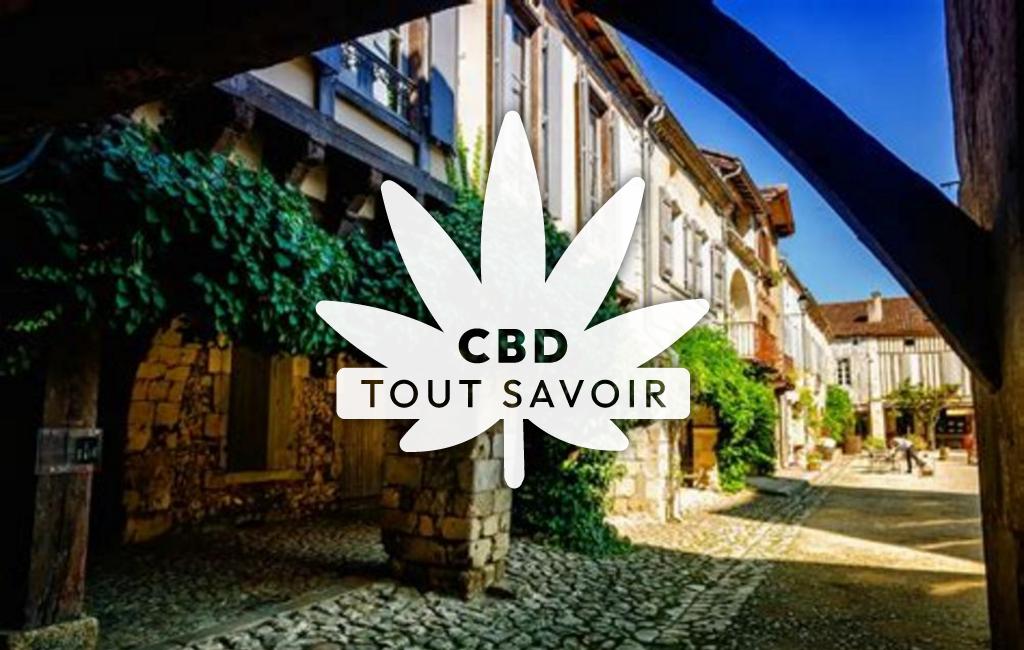 Village à Orx avec feuille Cannabis CBD