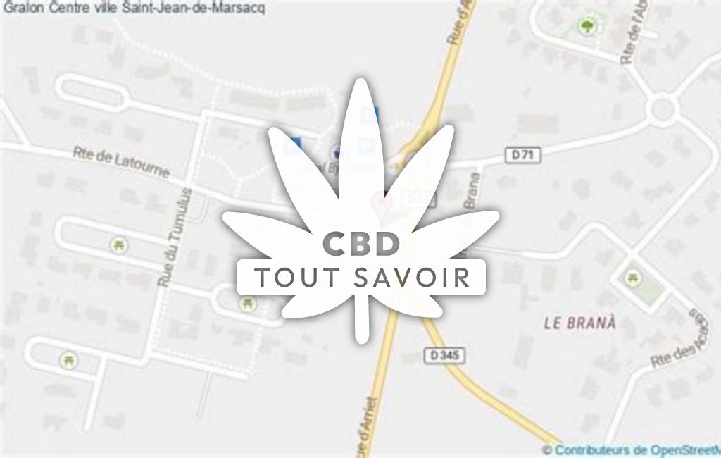 Village à Saint-Jean-de-Marsacq avec feuille Cannabis CBD