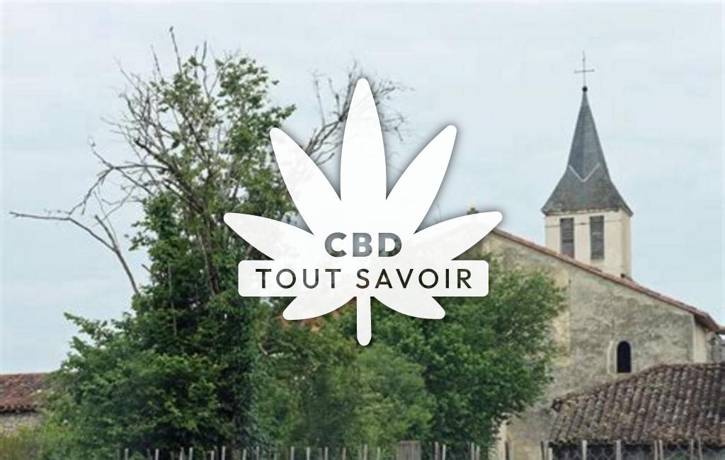 Village à Betbezer-D'Armagnac avec feuille Cannabis CBD