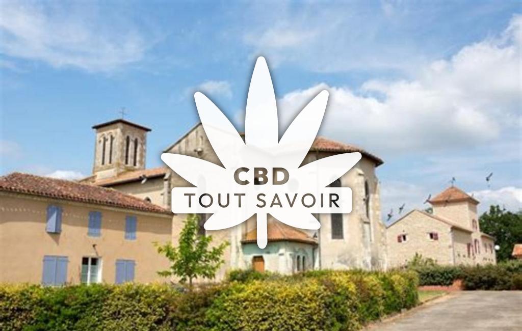 Village à Creon-D'Armagnac avec feuille Cannabis CBD
