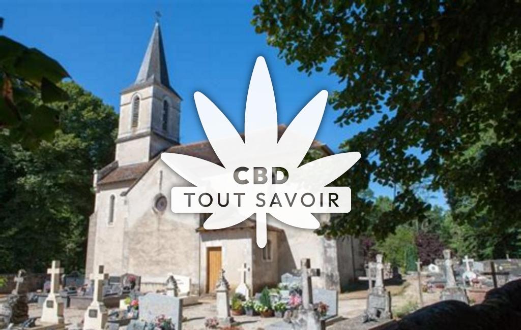 Village à Estigarde avec feuille Cannabis CBD