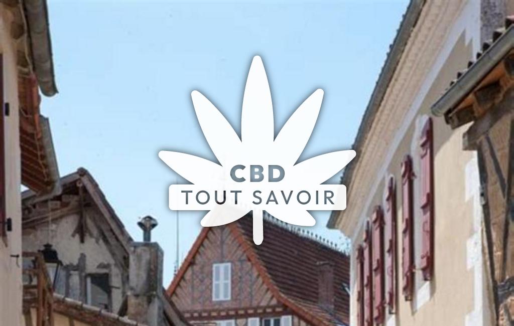 Village à Mauvezin-D'Armagnac avec feuille Cannabis CBD