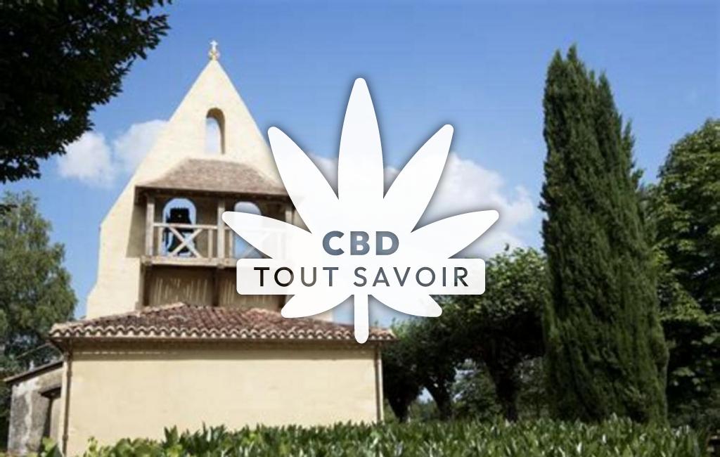 Village à Saint-Julien-D'Armagnac avec feuille Cannabis CBD