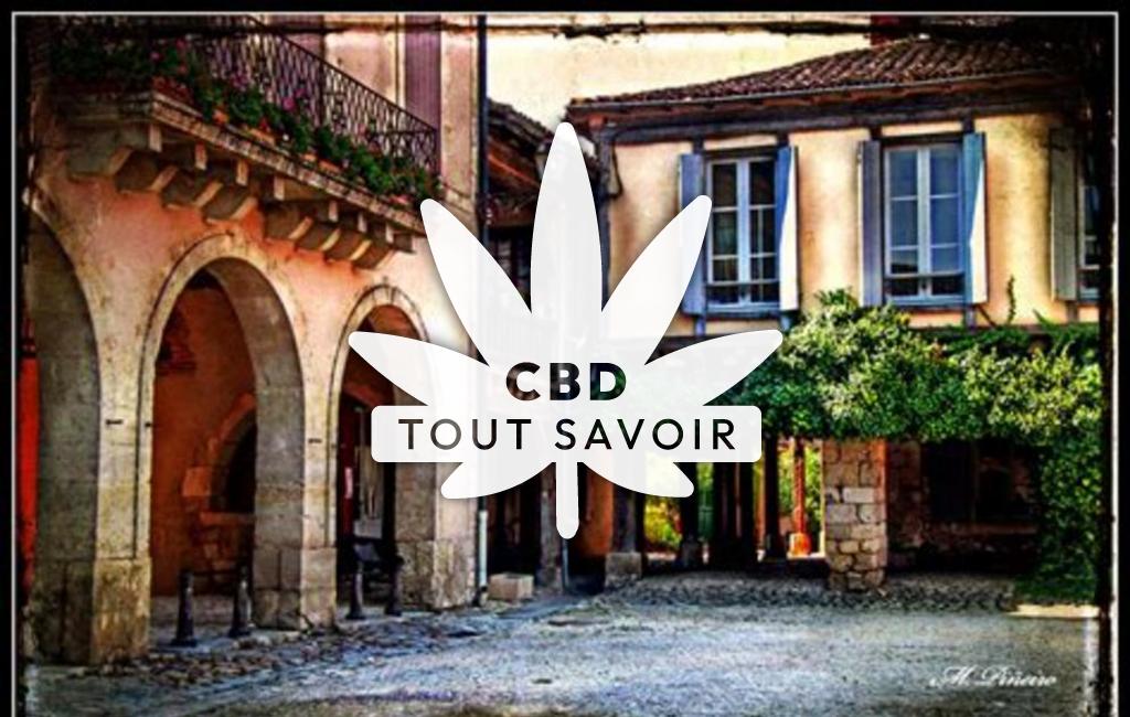Village à Vielle-Soubiran avec feuille Cannabis CBD