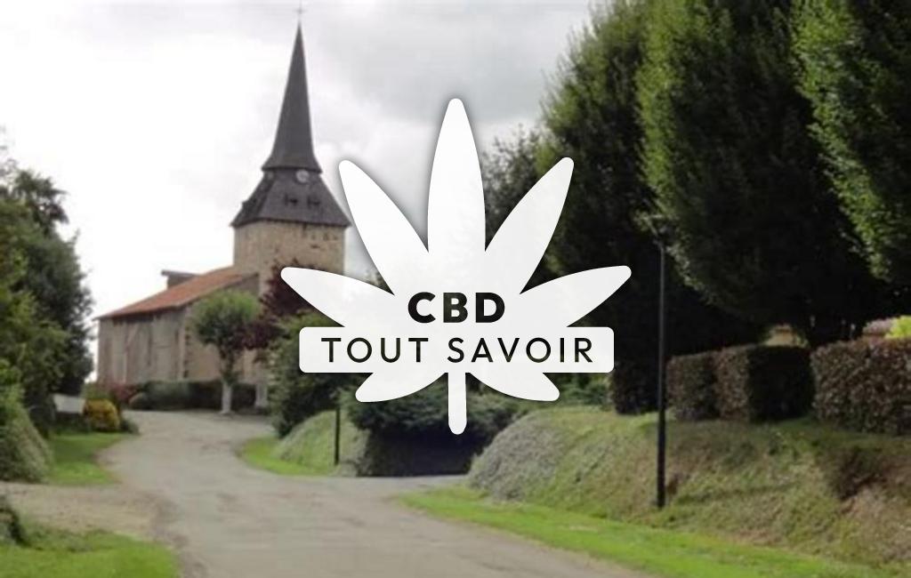 Village à Larbey avec feuille Cannabis CBD
