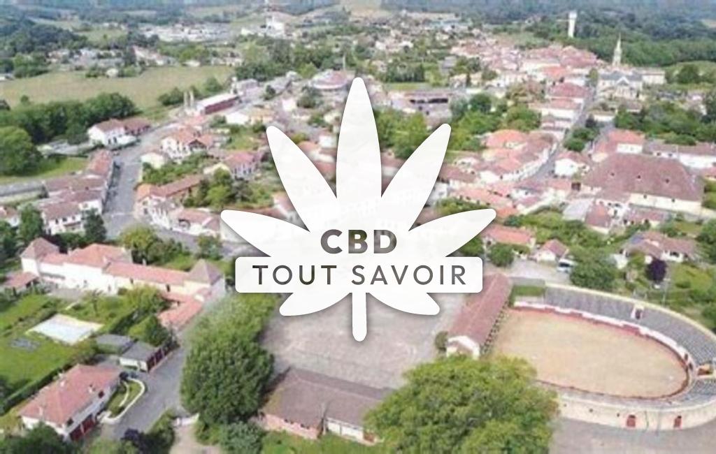 Village à Mugron avec feuille Cannabis CBD