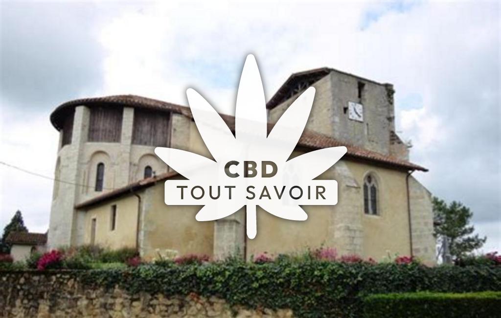 Village à Saint-Aubin avec feuille Cannabis CBD