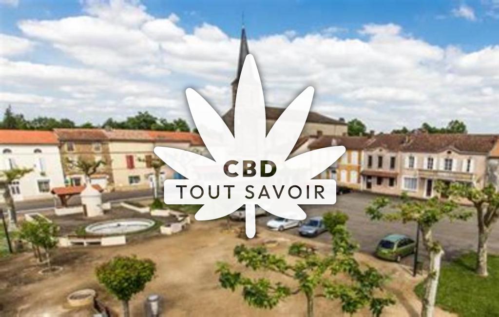 Village à Cazeres-sur-l'Adour avec feuille Cannabis CBD
