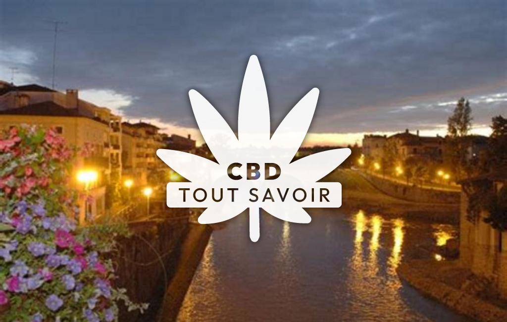 Village à Bretagne-de-Marsan avec feuille Cannabis CBD