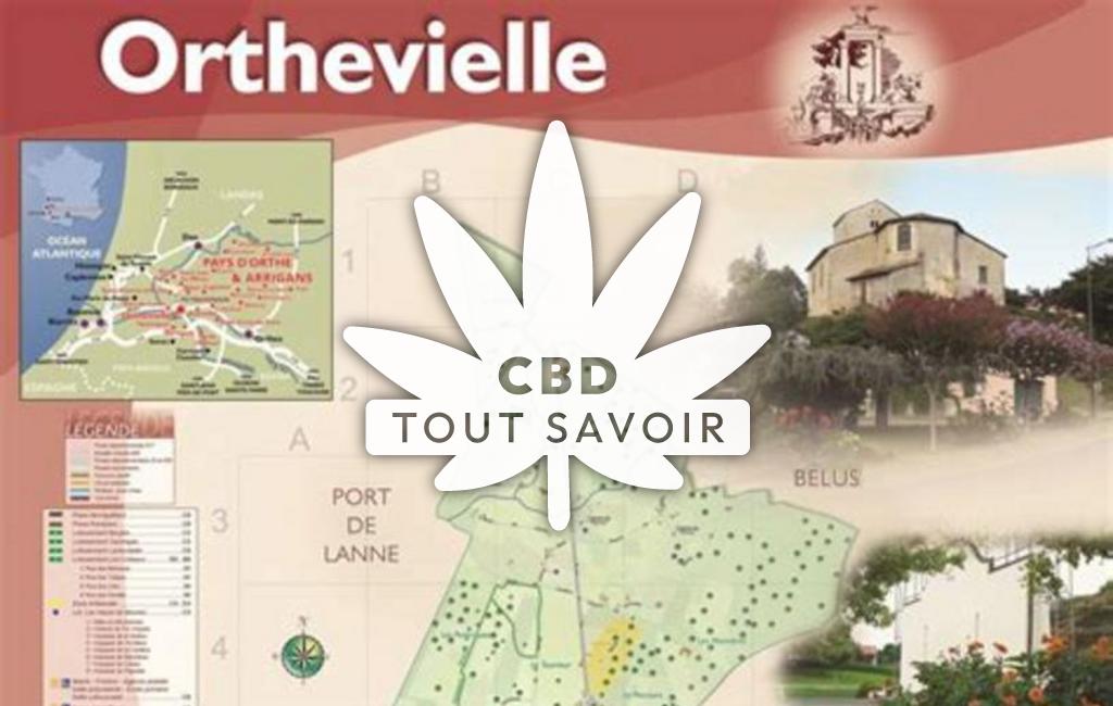 Village à Orthevielle avec feuille Cannabis CBD